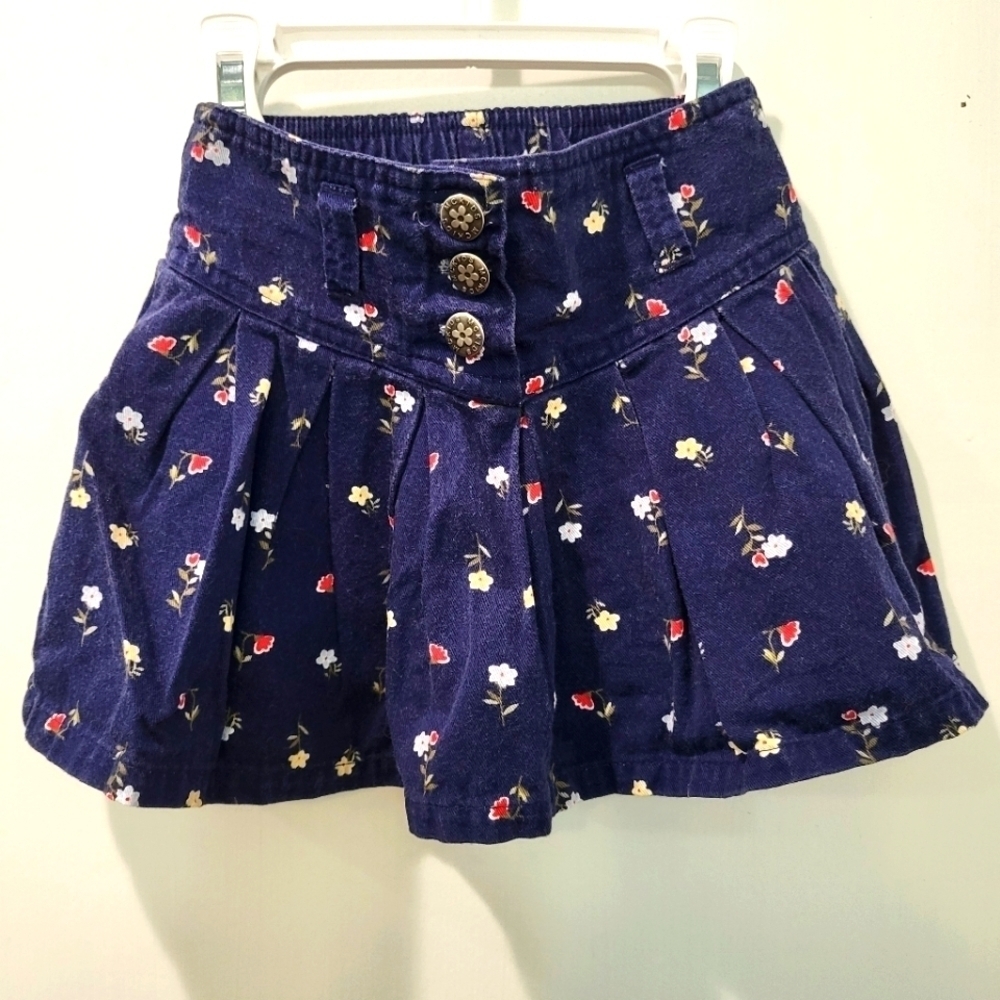 Vintage McKids Skirt Toddler‎ Girl 18 Months Floral Buttons 90s